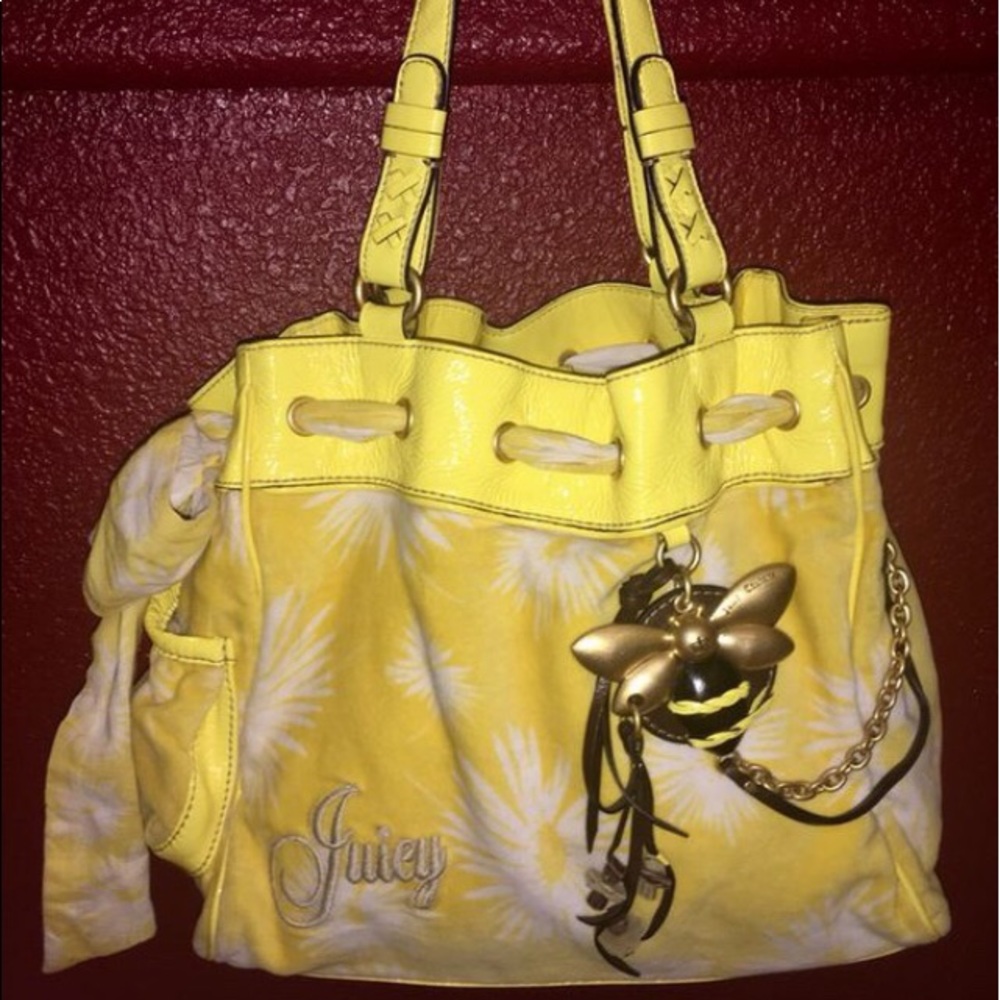 Juicy Couture Yellow Velour Bumble Bee Handbag